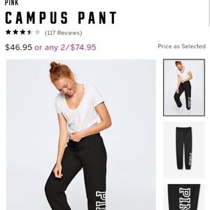 VS Pink XL Campus Pants